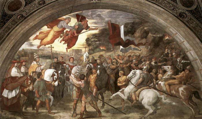 RAFFAELLO Sanzio The Meeting between Leo the Great and Attila